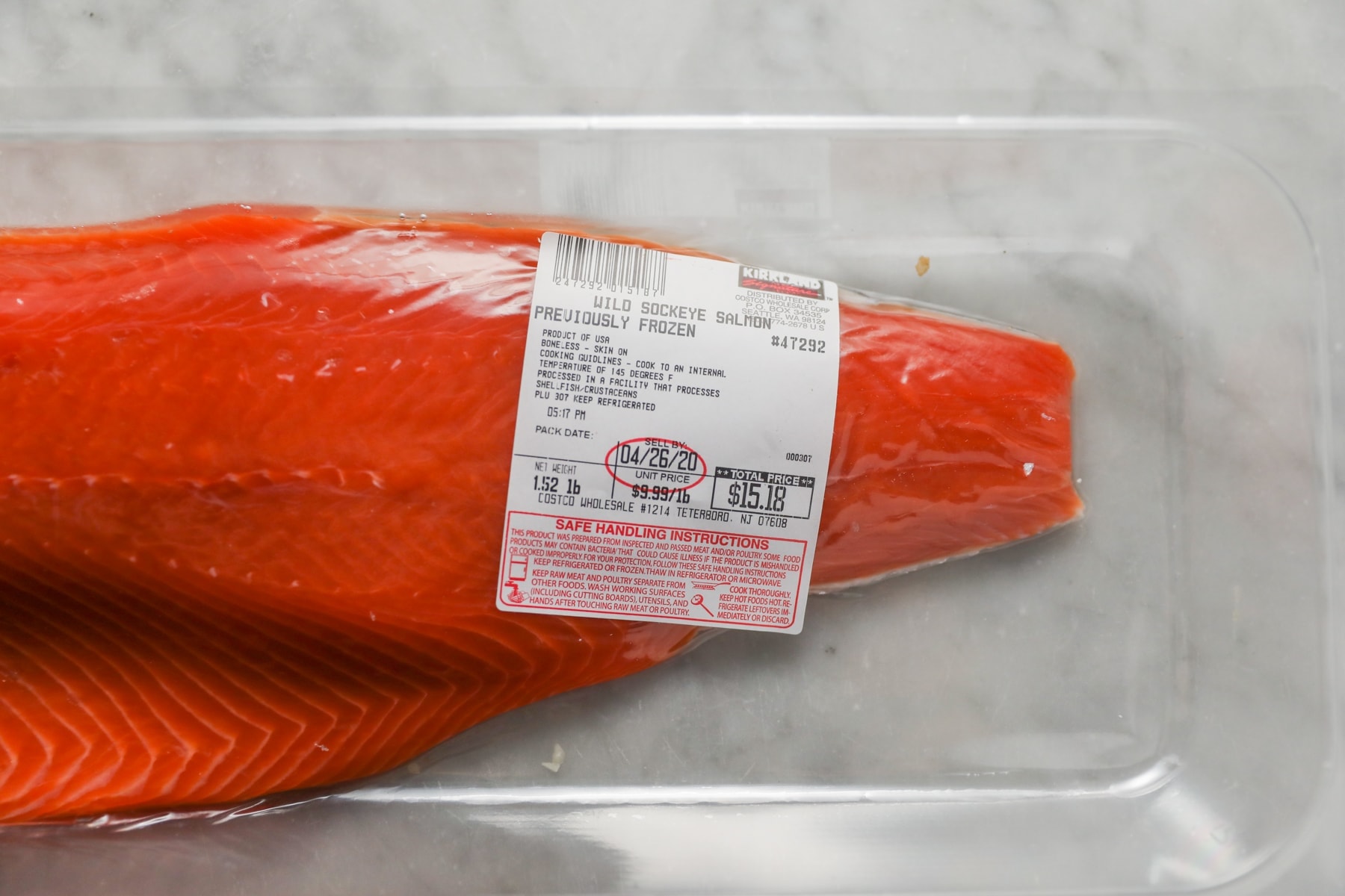 salmon in package