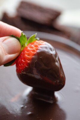 strawberry covered in dipping chocolate