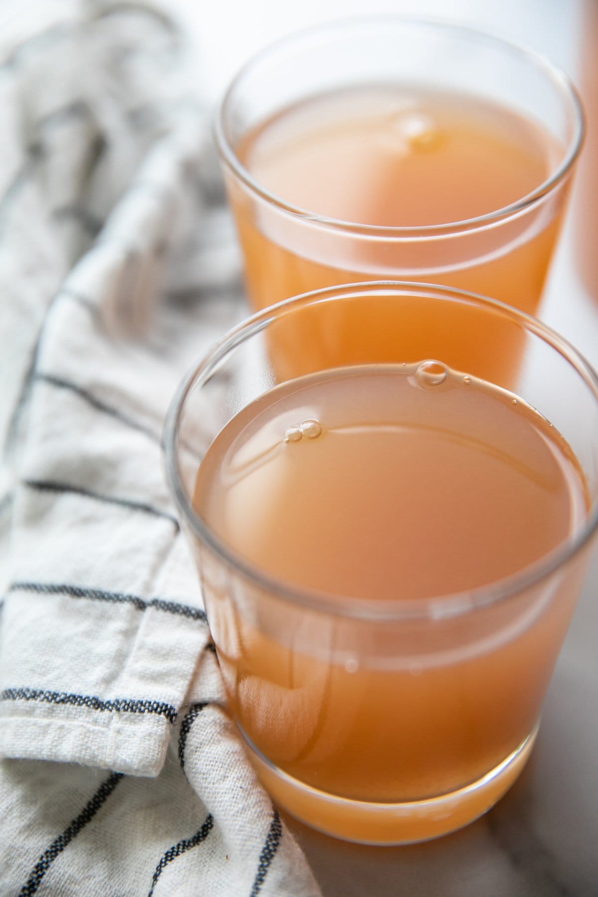 homemade apple cider in glass cups